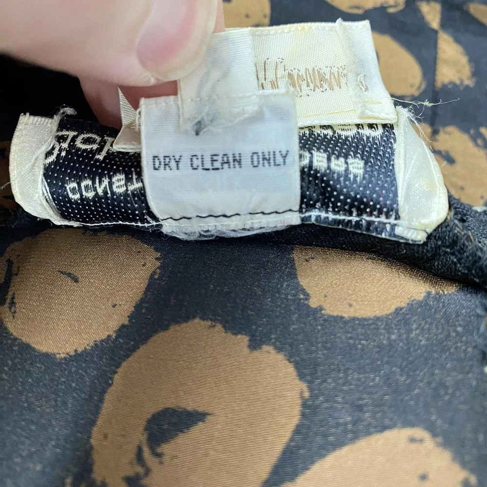 Vintage Richard Warren Neiman Marcus Blouse Womens 8 Black Silk Polka Dot Print - Picture 8 of 13